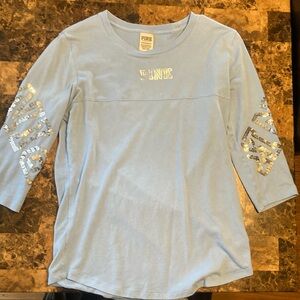 Victoria secret women’s pink collection 3/4 sleeve light blue tee size xsmall